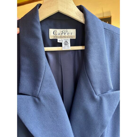 Vintage Navy Blue Wool Oversized Double Breasted Blazer- Size L/XL, Preppy - Picture 2 of 8